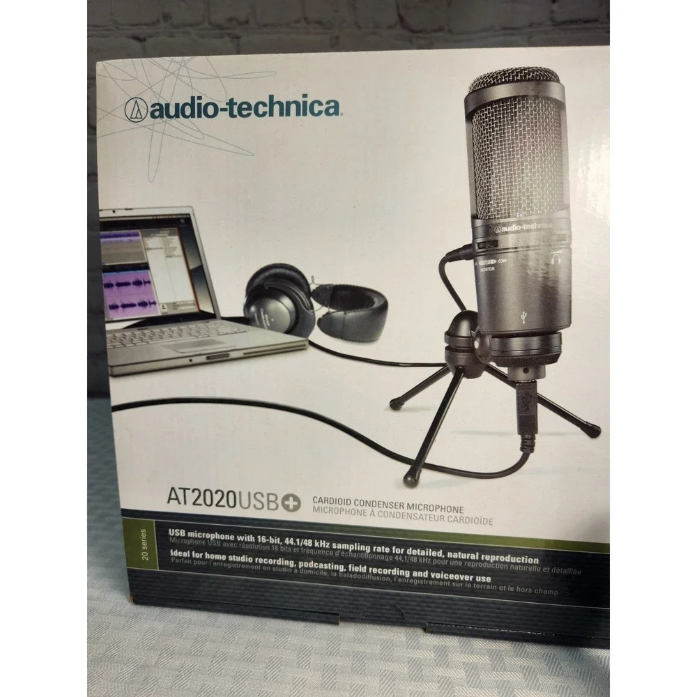 NEW! Original Audio Technica At2020USB-X USB Microphone w/Bag, + Shock Pop Filte